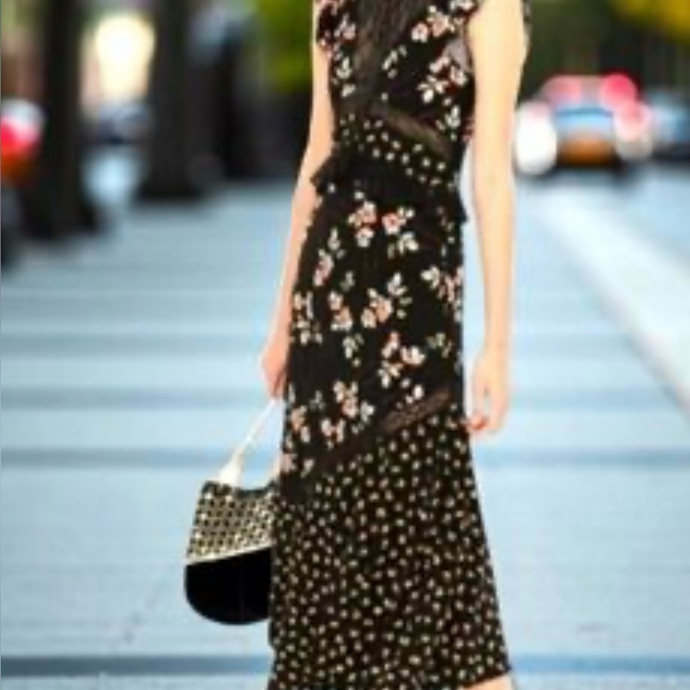 TOPSHOP Floral Midi Dress